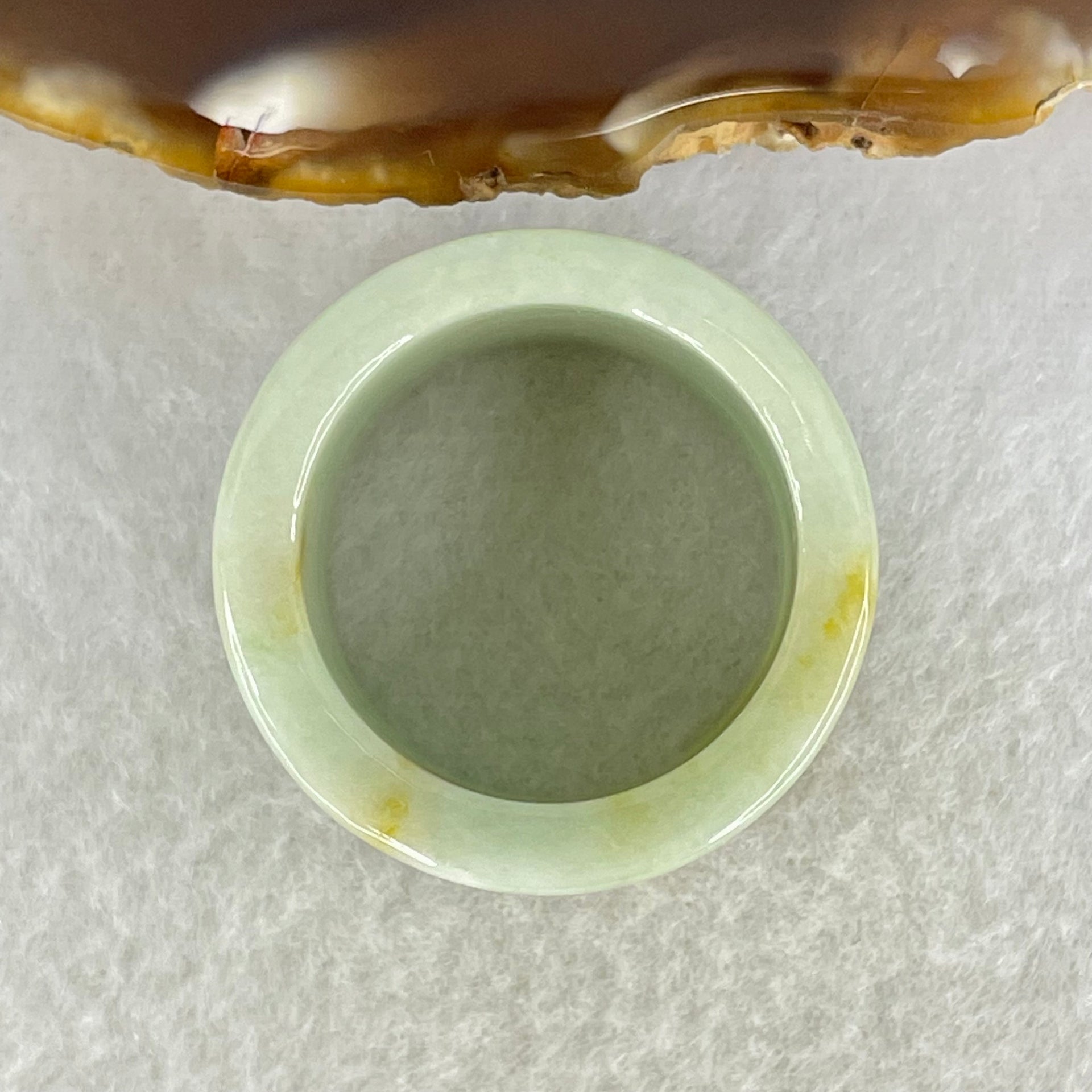 Type A Blueish Green with Brown Patches Jadeite Ring 19.83g 18.6 by 4.5mm US13.5/HK30.5 - Huangs Jadeite and Jewelry Pte Ltd