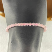 Natural Type A Semi-Icy Pink Jadeite Beads Bracelet | 17cm Delicate 3.8mm Round Genuine Pink Jade Bracelet Rose Gold Clasp (5.32g 49 Beads) - Huangs Jadeite and Jewelry Pte Ltd