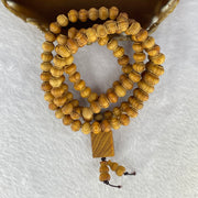 Natural High Oil Content Yabai Wood 高油崖柏 Beads Necklace 31.13g 9.5 mm 109 Beads Pendant 19.7 By 16.3 by 6.1 mm - Huangs Jadeite and Jewelry Pte Ltd