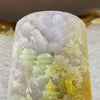 Type A Lavender Yellow Shan Shui 88.42g 67.2 by 44.8 by 14.6mm with Wooden Stand - Huangs Jadeite and Jewelry Pte Ltd