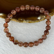 Natural Copper Rutilated Quartz Beads Bracelet 天然銅髮晶手镯 16.12g 16cm 7.9mm 25 Beads - Huangs Jadeite and Jewelry Pte Ltd