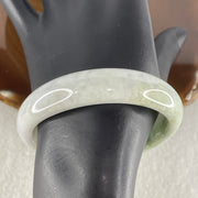 Natural Type A Light Lavender with Green Jadeite Oval Bangle 50.92g Inner Diameter 57.2mm 14.3 by 7.2mm (Slight External Rough) - Huangs Jadeite and Jewelry Pte Ltd