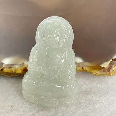 Type A Green Jadeite Guan Yin Pendant 8.30g  41.0 by 25.5 by 5.1mm - Huangs Jadeite and Jewelry Pte Ltd