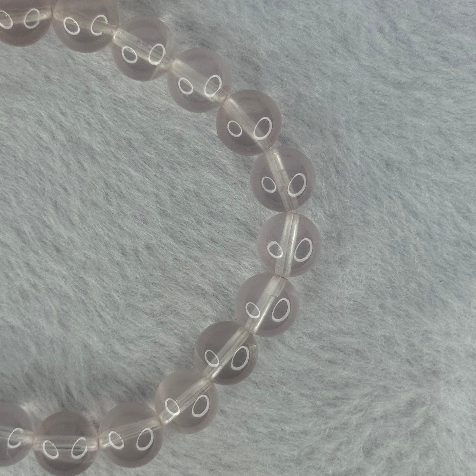 Natural Rose Quartz Beads Bracelet 天然玫瑰石英珠手链 20.43g 16cm 8.9mm 22 Beads - Huangs Jadeite and Jewelry Pte Ltd