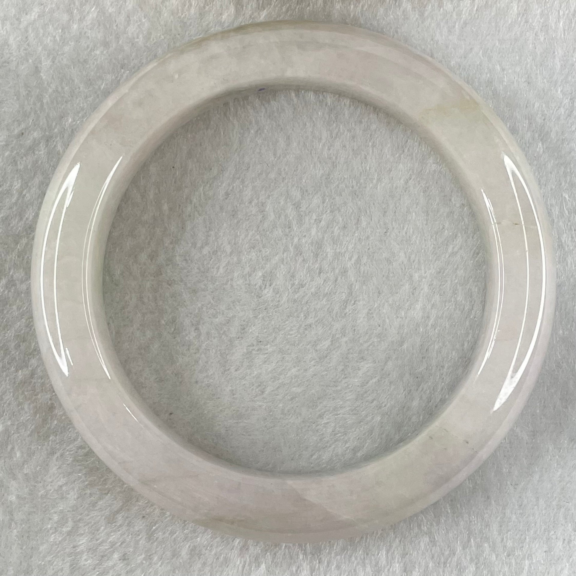 Type A Faint Lavender with Brown Patches Jadeite Bangle 66.86g Internal Diameter 56.0mm 12.7 by 9.4mm (Internal Lines) - Huangs Jadeite and Jewelry Pte Ltd