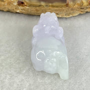 Type A Full Lavender Jadeite Pixiu Pendant Charm 6.44g 25.6 by 12.9 by 10.2mm - Huangs Jadeite and Jewelry Pte Ltd