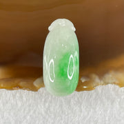 Type A Faint Lavender Green with Apple Green Vein Jadeite Melon Pendant 6.39g 26.6 by 12.1 by 9.9mm - Huangs Jadeite and Jewelry Pte Ltd
