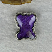 Natural Meteorite Bear Charm / Pendant in S925 Silver with Crystals For Necklace / Bracelet (Purple Color) 7.32g  26.1 by 21.4 by 8.4mm - Huangs Jadeite and Jewelry Pte Ltd