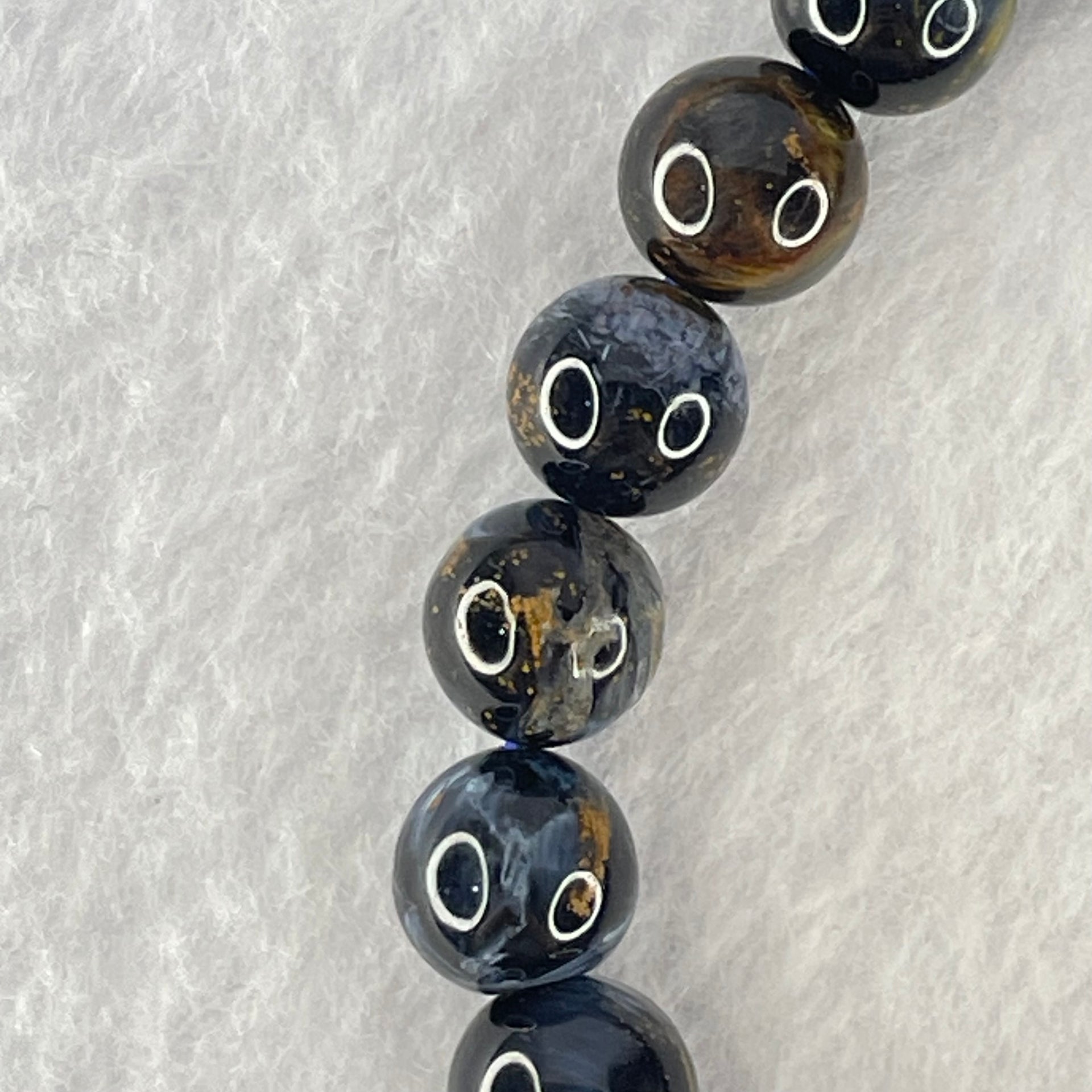 Good Grade Natural Petersite Beads Bracelet 24.44g 16cm 9.8mm 20 Beads - Huangs Jadeite and Jewelry Pte Ltd