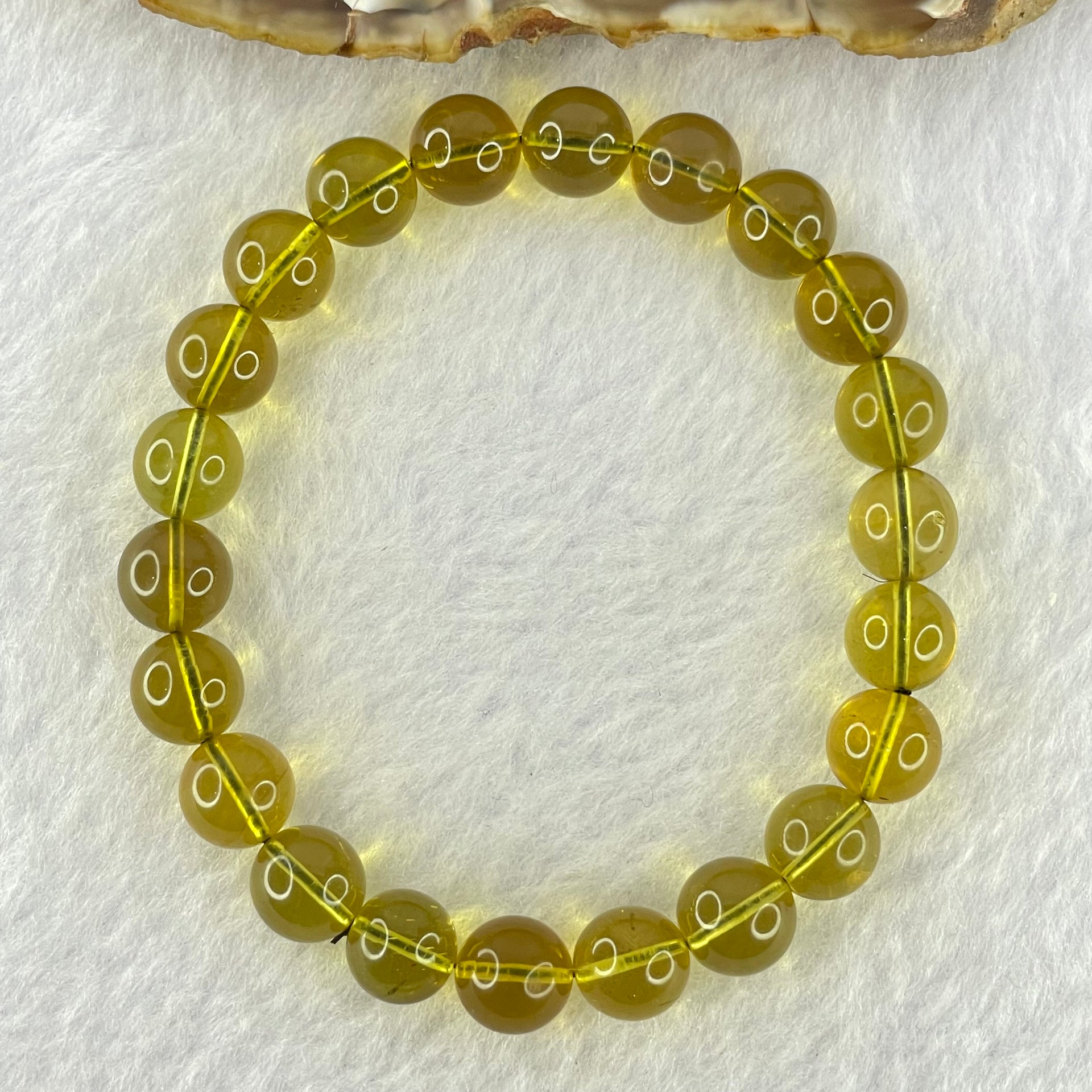 Natural Purple Honey Amber Beads Bracelet 天然紫蜜琥珀手链 5.99g 15cm 7.7mm 23 Beads - Huangs Jadeite and Jewelry Pte Ltd