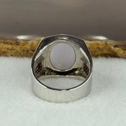 Type A lavender Burmese jadeite ring in 18k white gold with natural diamonds 16.52g size US10 HK22.5 Inner Diameter 20.0mm - Huangs Jadeite and Jewelry Pte Ltd