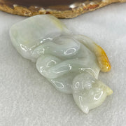 Type A Light Green with Brown Patches Jadeite Monkey Pendant 89.93g 77.0 by 47.9 by 17.1mm - Huangs Jadeite and Jewelry Pte Ltd