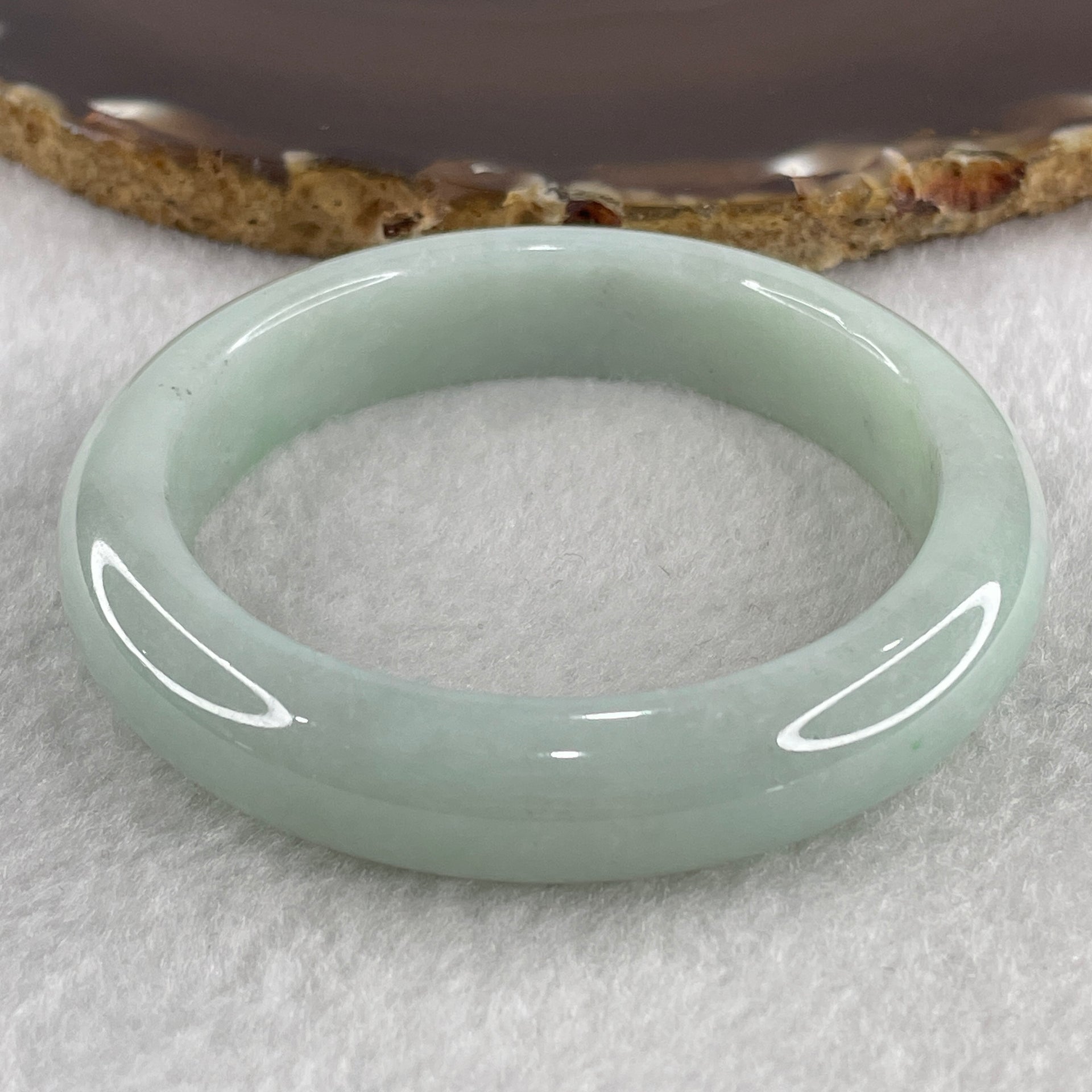 Type A Blueish Green with Faint Lavender Jadeite Bangle Internal Diameter 53.9mm 54.99g 12.5 by 8.7mm (Very Slight Internal Line ) - Huangs Jadeite and Jewelry Pte Ltd