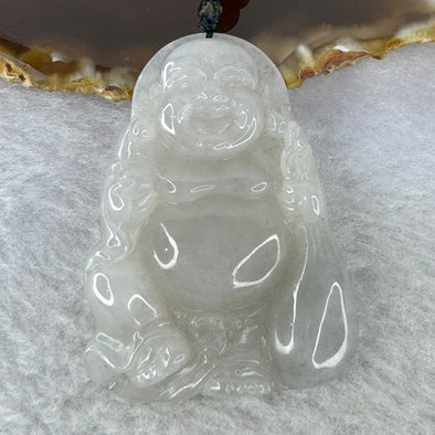 Type A Semi Icy Light Greyish Lavender Jadeite Baby Buddha Pendent 26.20g 47.5 by 36.2 by 7.7mm - Huangs Jadeite and Jewelry Pte Ltd