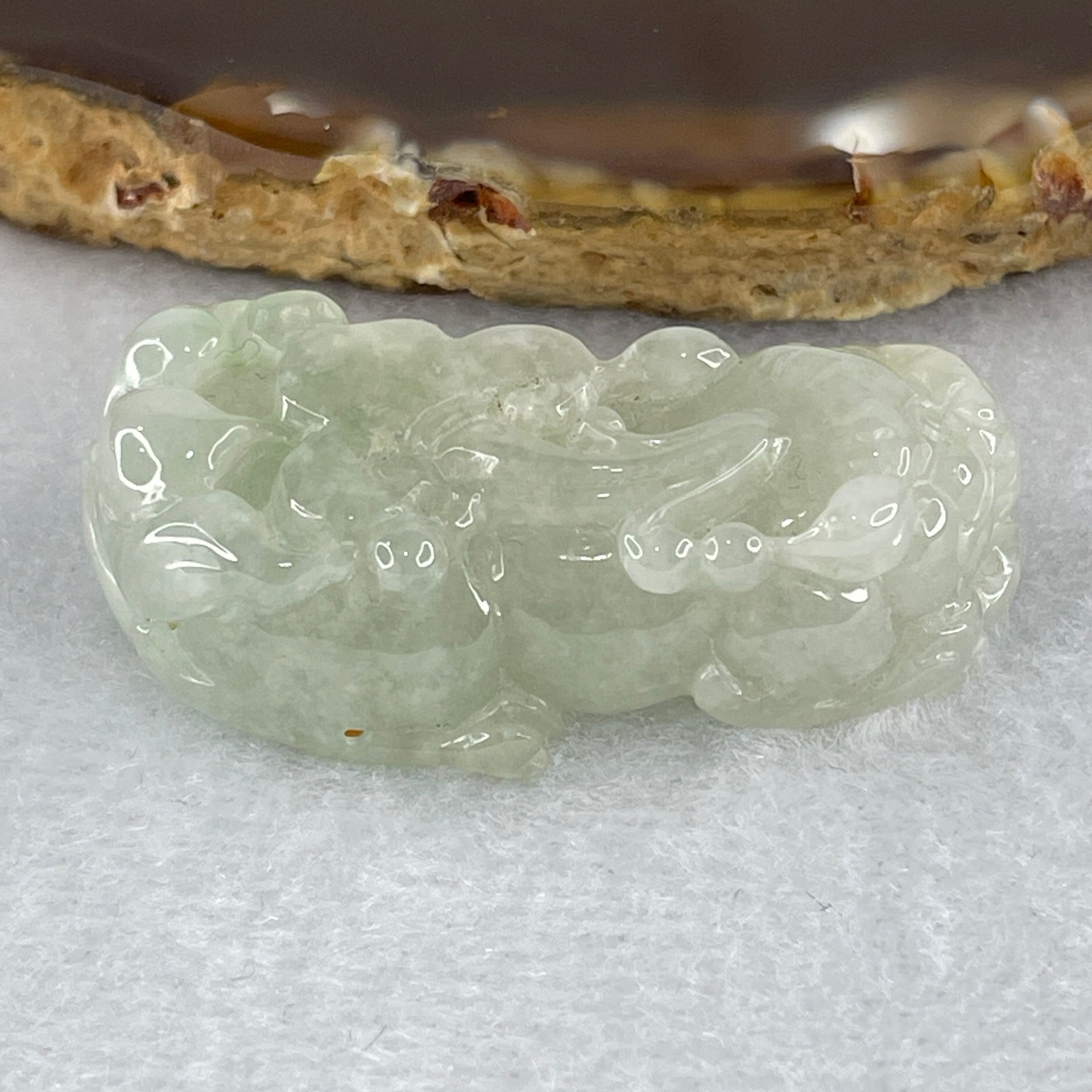 Special Natural Type A Light Green Jadeite Male Pixiu Pendant 20.74g 40.7 by 19.9 by 12.4mm - Huangs Jadeite and Jewelry Pte Ltd