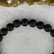 Natural Dark Matt Black Amber Beads Bracelet 天然大黑天翁琥珀手链 6.31g 14.5cm 8.2mm 22 Beads - Huangs Jadeite and Jewelry Pte Ltd