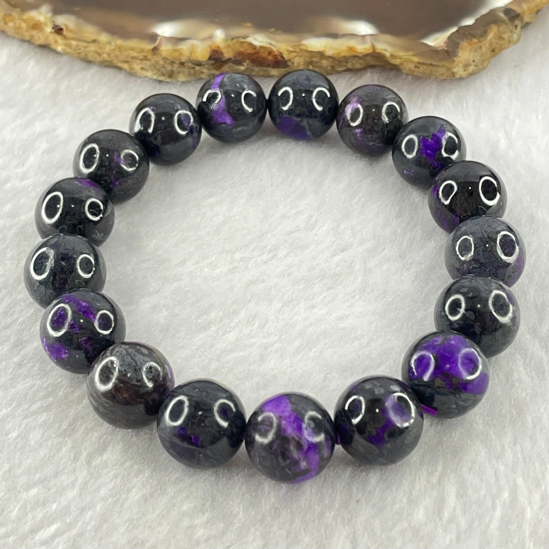 Very Good Grade Natural Sugilite Bracelet 天然苏纪石手链 46.52g 17cm 11.9mm 17 Beads - Huangs Jadeite and Jewelry Pte Ltd