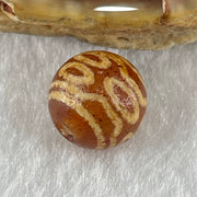 Natural Powerful Tibetan Old Oily Agate 7 Eyes Dzi Bead Heavenly Master (Tian Zhu) 七眼天诛 1.44g 10.0 by 10.3mm - Huangs Jadeite and Jewelry Pte Ltd