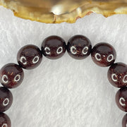 Natural Blood Rosewood Beads Bracelet 天然血檀手链 10.77g 17cm 10.4mm 19 Beads - Huangs Jadeite and Jewelry Pte Ltd