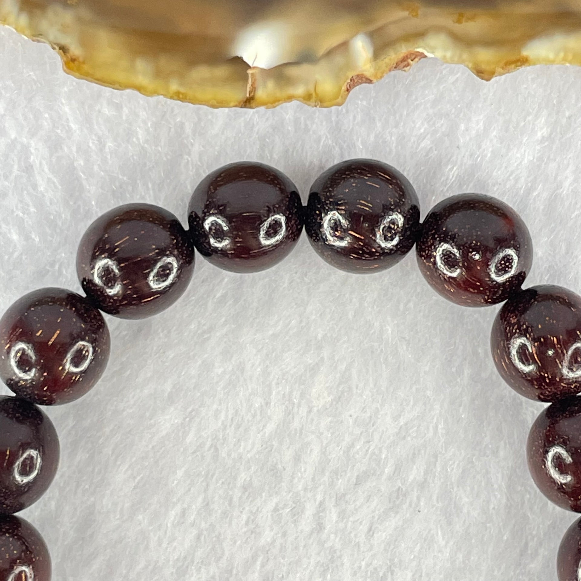 Natural Blood Rosewood Beads Bracelet 天然血檀手链 10.77g 17cm 10.4mm 19 Beads - Huangs Jadeite and Jewelry Pte Ltd