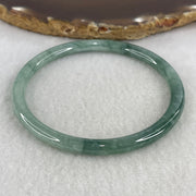Natural Type A Green Jadeite Bangle | 58.3mm Inner Diameter (16.78g 5.6x5.6mm | External Rough | Organic Earth Texture & Heart Harmony) - Huangs Jadeite and Jewelry Pte Ltd