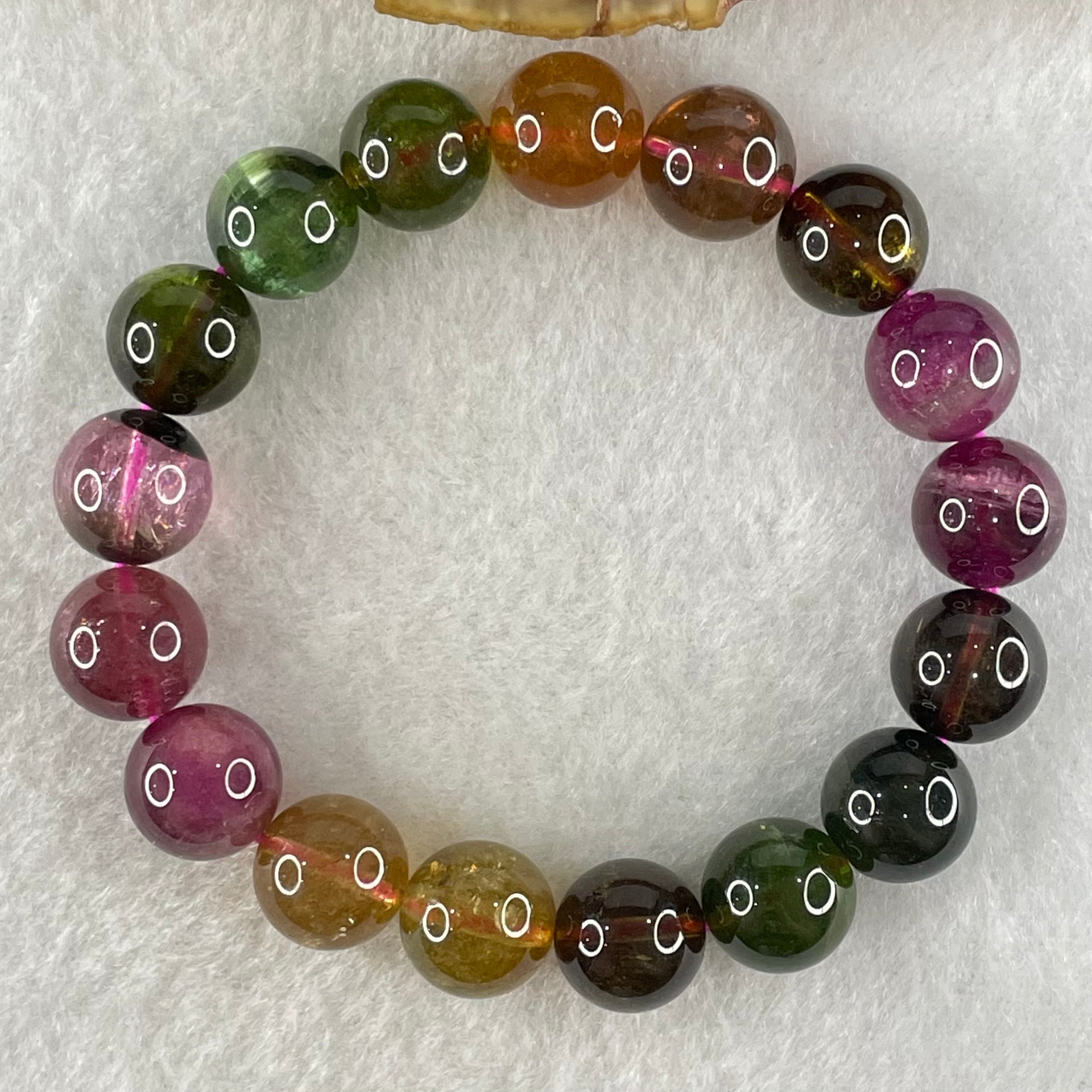 Good Grade Natural Tourmaline Crystal Bracelet 电气石 34.73g 15.5cm 10.9mm 17 Beads - Huangs Jadeite and Jewelry Pte Ltd