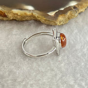 Good Grade Natural Golden Sun Stone in S925 Silver Ring (Adjustable Size) 2.17g 8.9 by 6.9 by 3.5mm - Huangs Jadeite and Jewelry Pte Ltd