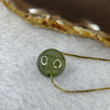 Type A Green Jadeite Bead with Gold Plated Chain Necklace 5.94g 13.0 mm - Huangs Jadeite and Jewelry Pte Ltd