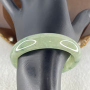 Certified Natural Type A Jelly Green & Green Piao Hua Jadeite Oval Bangle | (43.47g | 54.3mm Inner Diameter | 13.8mm x 6.6mm | Very Very Slight External Rough | Radiance, Steady Wealth "Zheng Cai" Anchor & Feng Shui Prosperity Catalyst) - Huangs Jadeite and Jewelry Pte Ltd