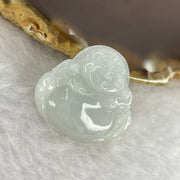 Type A Green Lavender Jadeite Milo Buddha Pendant 4.39g 27.8 by 25.2 by 4.3mm - Huangs Jadeite and Jewelry Pte Ltd