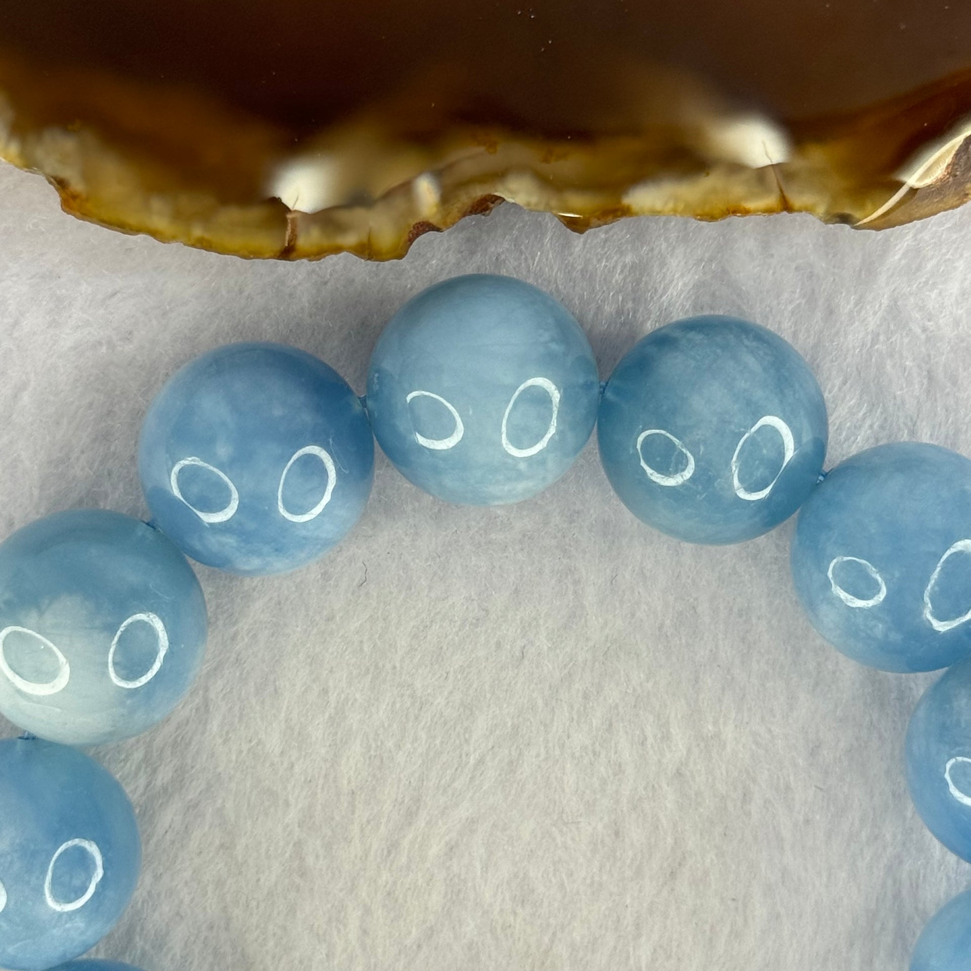 Natural Aquamarine Beads Bracelet 93.37g 19cm 17.5mm 13 Beads - Huangs Jadeite and Jewelry Pte Ltd