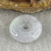 Natural Type A Wuji Grey with Green Patches Jadeite Ping An Kou Pendant | Peace Disc Talisman (2.45g | 15.5 x 4.9mm) - Huangs Jadeite and Jewelry Pte Ltd