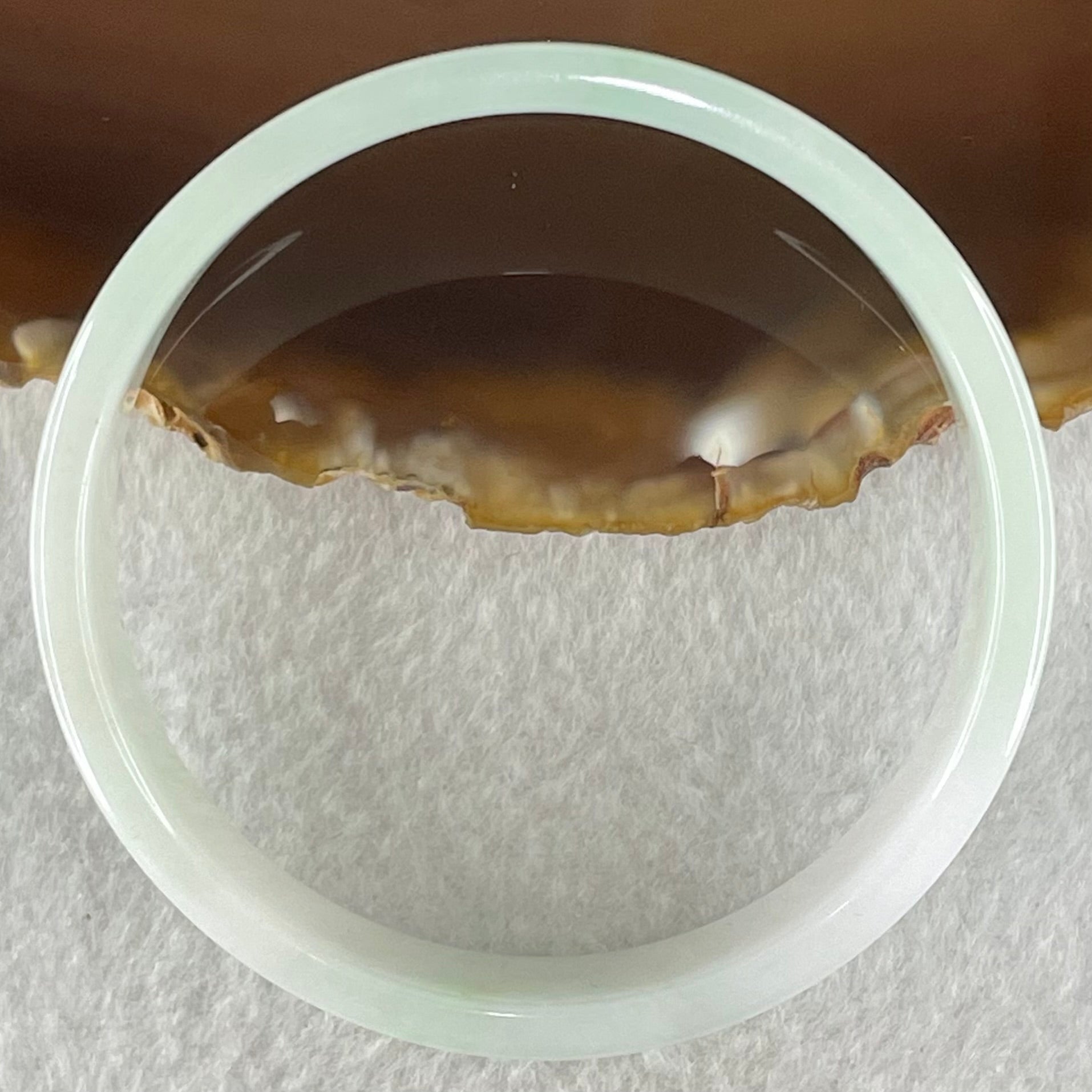 Type A Green Lavender with Yellow Spot Jadeite Flat Round Bangle 27.20g Internal Diameter 51.8mm 12.7 by 4.0mm (Perfect) - Huangs Jadeite and Jewelry Pte Ltd