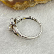 Colourless Cubic Zirconia with Crystals In S925 Sliver Ring 2.58g 7.8 by 5.6mm US5.5 HK12 - Huangs Jadeite and Jewelry Pte Ltd