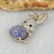 Rare Natural Blue Dumortierite Rutilated Quartz in S925 Sliver Rabbit Pendant 2.48g 9.0g 7.4 by 5.0mm - Huangs Jadeite and Jewelry Pte Ltd