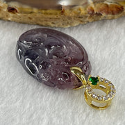 Very Very Good Natural Tourmaline Crystal Ruyi with Monkey Pendant 9.12g 29.6 b 21.4 by 7.6mm - Huangs Jadeite and Jewelry Pte Ltd