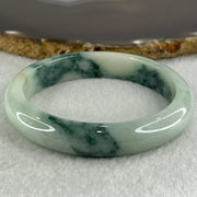 Type A Light Blueish Green with Dark Blueish Green Piao Hua and Red Spots Jadeite Bangle 52.08g Internal Diameter 58.6mm 12.2 by 7.8mm (Close to Perfect) - Huangs Jadeite and Jewelry Pte Ltd