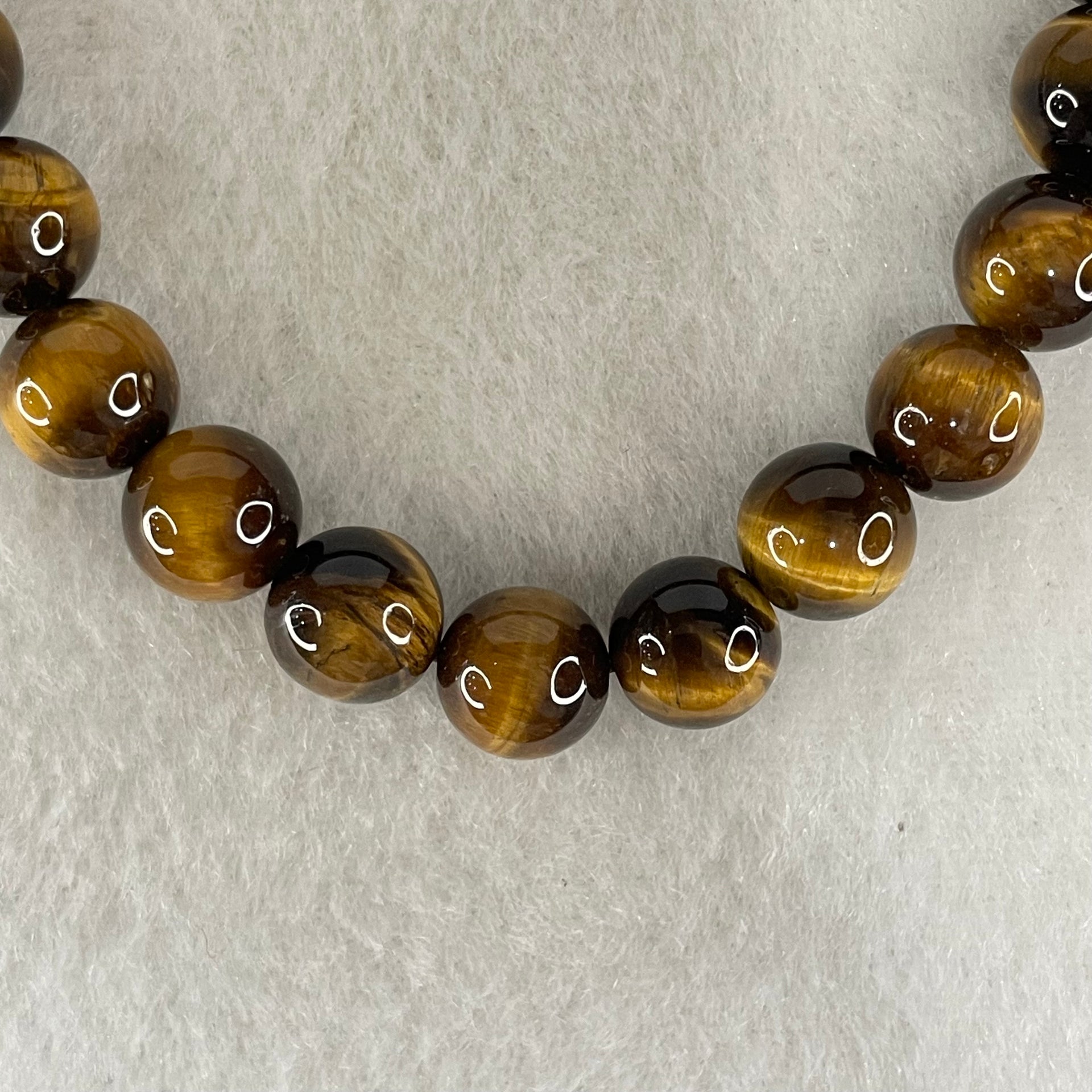 Natural Yellow Tiger's Eye Quartz Beads Bracelet 18.23g 15.5cm 8.5mm 23 Beads - Huangs Jadeite and Jewelry Pte Ltd
