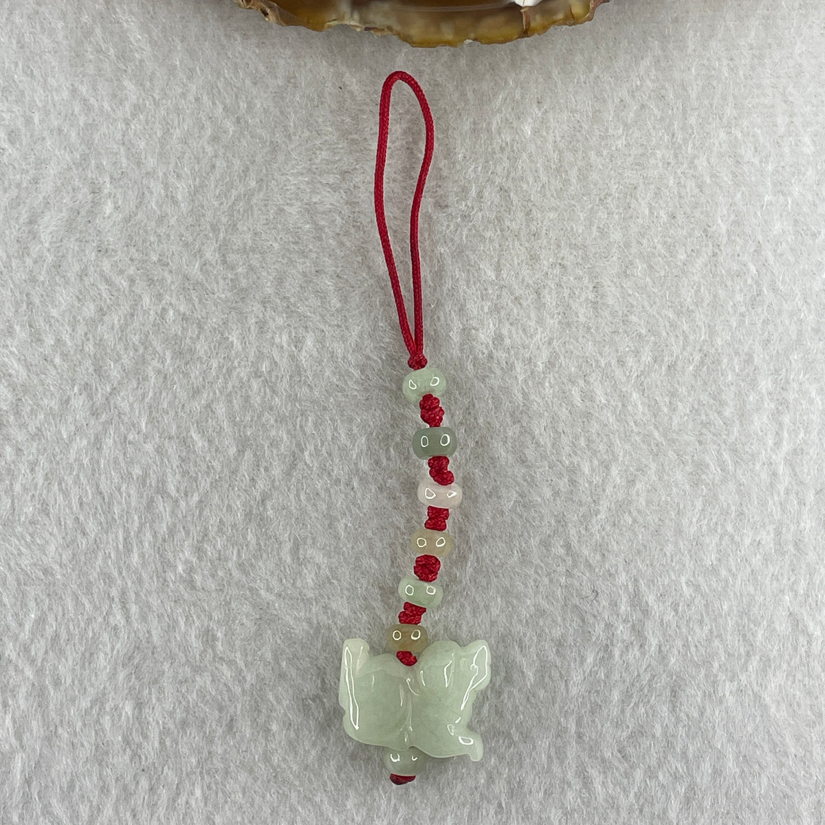 Natural Type A Light Green Jadeite Dog Charm | Chinese Zodiac Dog Loyalty, Wealth & Protection (5.38g | 18.6 x 14.4 x 7.9mm) - Huangs Jadeite and Jewelry Pte Ltd