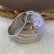 Certified Natural Good Grade Type A Full Lavender Jadeite Ring in S925 Sliver 7.25g 22.5 by 18.5 by 8.5mm US 9.4 HK 21 - Huangs Jadeite and Jewelry Pte Ltd