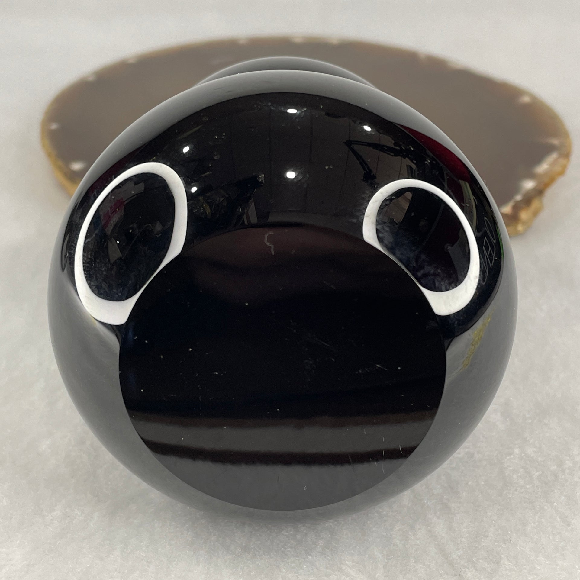 Natural Black Obsidian Hulu Display 842.38g 124.3 by 18.8mm - Huangs Jadeite and Jewelry Pte Ltd