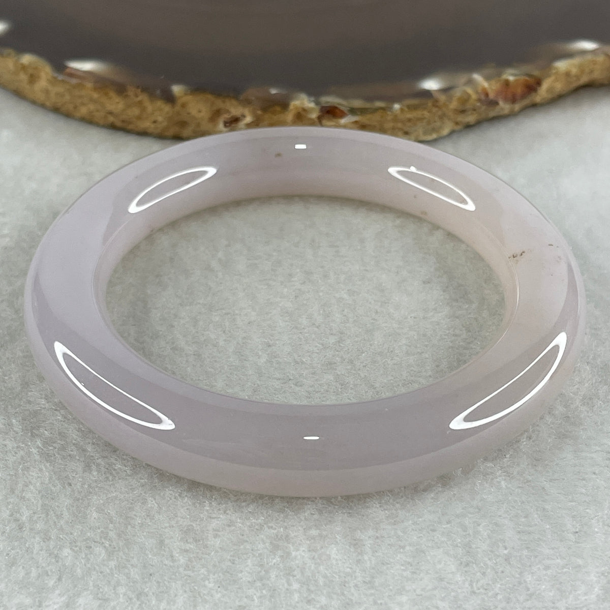 Natural Purple Flower Agate Bangle Set 119.44g Inner Diameter 55.6mm 10.8 by 11.2mm (Perfect) - Huangs Jadeite and Jewelry Pte Ltd