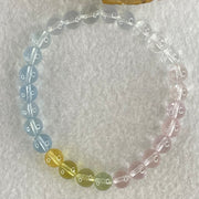 Very Very High Grade Transparent Natural Morganite Beryl Beads Bracelet 13.80g 16cm 7.3mm 27 Beads - Huangs Jadeite and Jewelry Pte Ltd