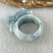 Type A Lavender with Blueish Green Patches Jadeite Pixiu Ring 17.40g 12.4 by 13.7mm US9.8 HK22 (Close to Perfect) - Huangs Jadeite and Jewelry Pte Ltd