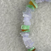 Natural Type A Lavender with Green Yellow Jadeite Irregular Bracelet 14.36g 14cm 8.2mm 94 Pcs - Huangs Jadeite and Jewelry Pte Ltd
