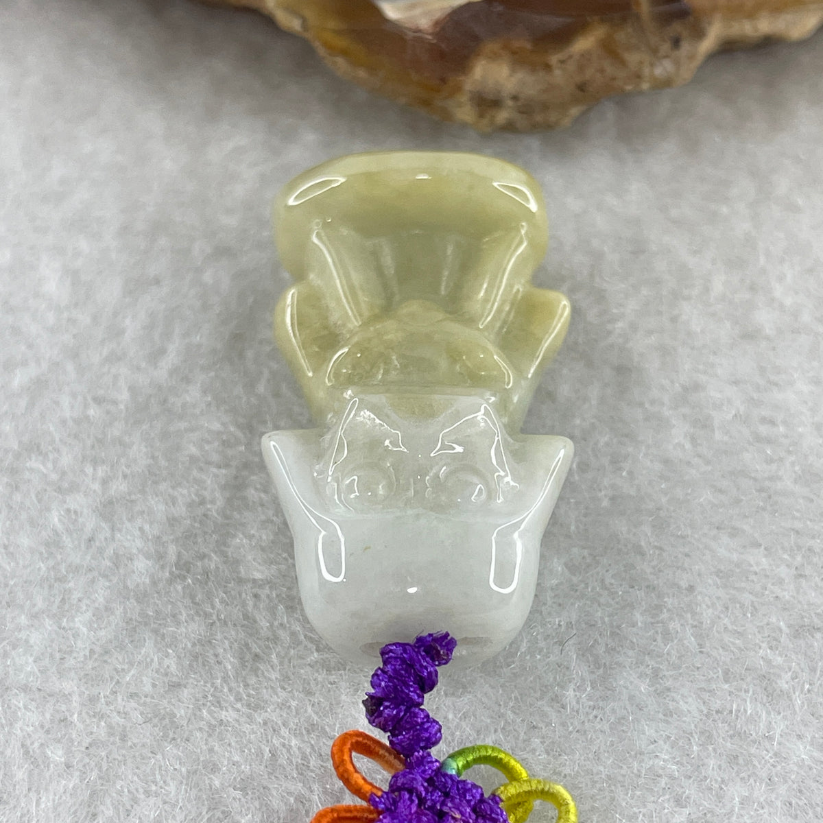 Natural Type A Brownish & Light Green Jadeite Darth Vader Charm | Imperial Galactic Sovereign & Protection (9.58g | 30.3 x 16.5 x 11.1mm) - Huangs Jadeite and Jewelry Pte Ltd