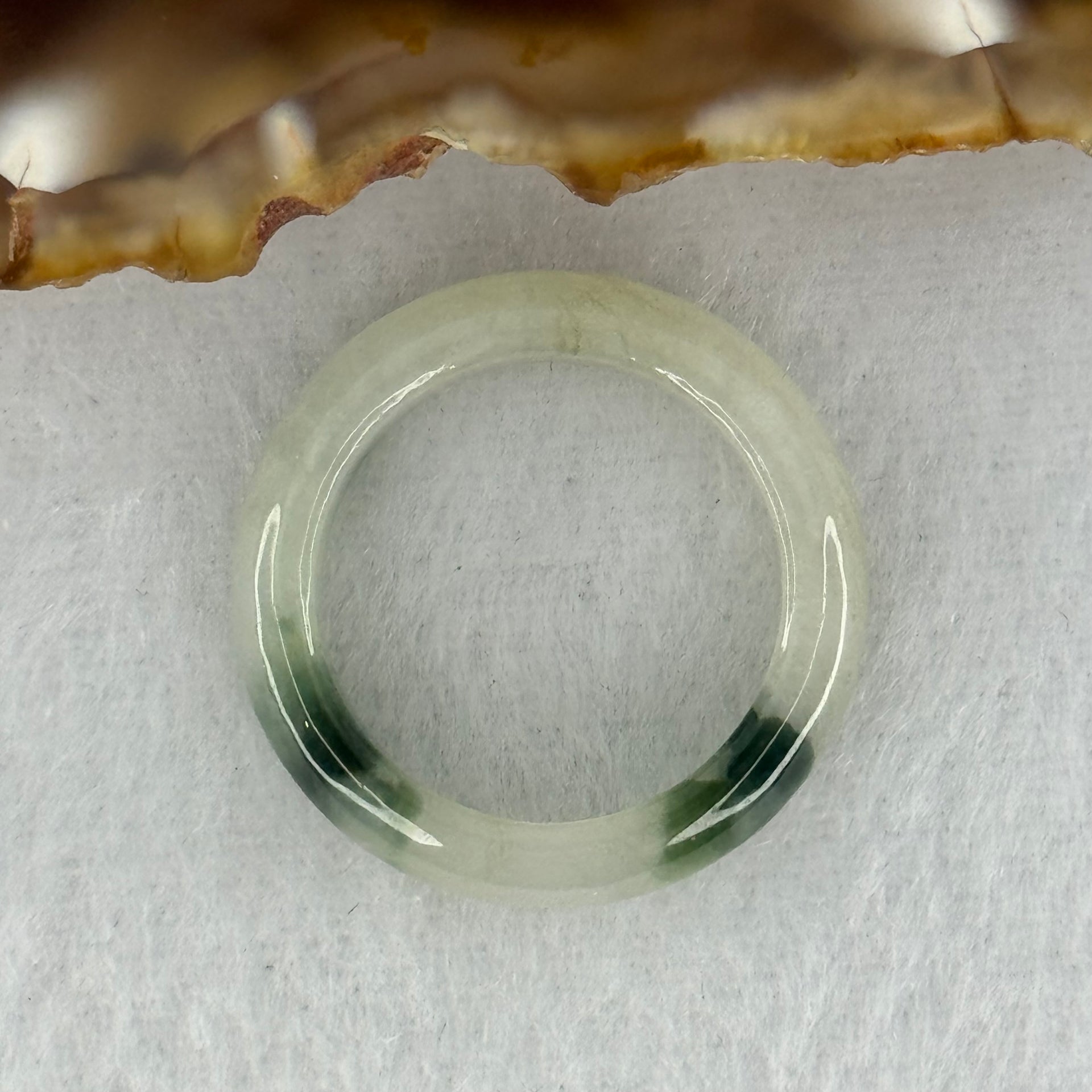 Type A Light Lavender Green with Blueish Green Patches Jadeite Ring 3.11g 5.5 by 3.5mm US6.6 HK14.5 (Very Slight Internal Line) - Huangs Jadeite and Jewelry Pte Ltd