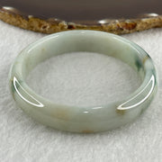 Type A Natural Light Green with Dark Green and Yellow Piao Hua Jadeite Bangle 47.89g Inner Diameter 58.3mm 12.8 by 7.6mm (Very Slight External Line) - Huangs Jadeite and Jewelry Pte Ltd