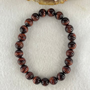 Natural Red Tiger's Eye Quartz Beads Bracelet 18.07g 15.5cm 8.3mm 23 Beads - Huangs Jadeite and Jewelry Pte Ltd
