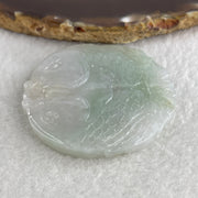 Natural Type A Light Lavender with Green Piao Hua Jadeite Double Fish Pendant 36.55g 52.1 by 6.3mm - Huangs Jadeite and Jewelry Pte Ltd